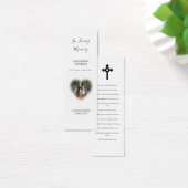 ハート写真葬儀記念詩ブックマークカード (デスク)