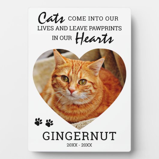 ハート写真 |ペット記念館のハートの足跡 フォトプラーク (正面)