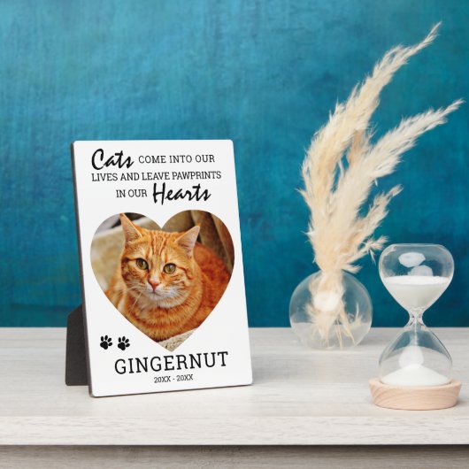 ハート写真 |ペット記念館のハートの足跡 フォトプラーク (側面)