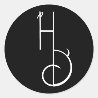 ハート分割された白黒HDロゴシール ラウンドシール