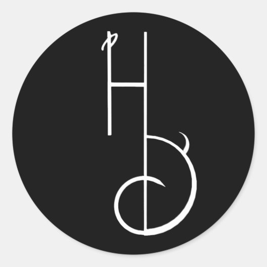 ハート分割された白黒HDロゴシール ラウンドシール (正面)