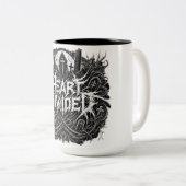ハート分割 – 墓地マグカップ ツートーンマグカップ (正面右)
