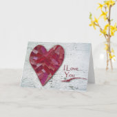 ハート初期のとウッド、愛してる カード (黄色い花)