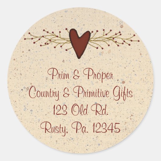 ハート初期のシール ラウンドシール (正面)