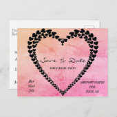 ハート別ハートピンク水彩はがき ポストカード (正面/裏面)