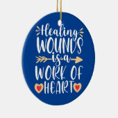 ハート創傷看護RNの治気に療作業 セラミックオーナメント (右)