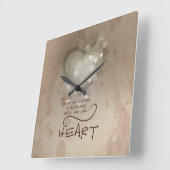 ハート勇気付けられるグランジ、 スクエア壁時計 (傾斜)