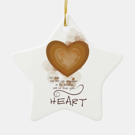 ハート勇気付けられるグランジ、 セラミックオーナメント (正面)