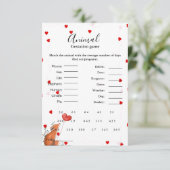 ハート動物の妊娠ゲーム赤ちゃんシャワーゲームカード 招待状 (スタンド正面)