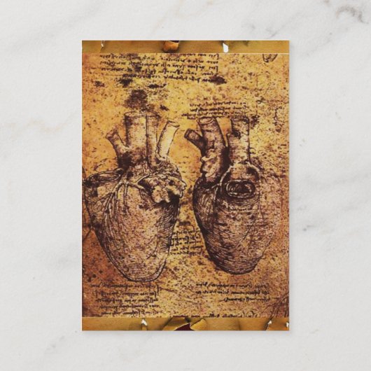 ハート及びその血管アンティーク分娩 名刺 (裏面)
