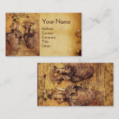 ハート及びその血管アンティーク分娩 名刺 (正面/裏面)