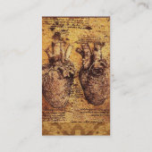 ハート及びその血管アンティーク分娩 名刺 (裏面)