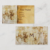 ハート及びその血管パーチメントモノグラム 名刺 (正面/裏面)