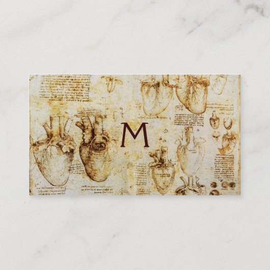 ハート及びその血管パーチメントモノグラム 名刺 (裏面)