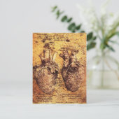 ハート及びその血管パーチメント ポストカード (スタンド正面)