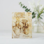 ハート及びその血管パーチメント ポストカード (スタンド正面)