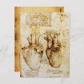 ハート及びその血管パーチメント ポストカード (正面/裏面)