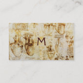 ハート及びその血管,心臓専門医モノグラム 名刺 (裏面)