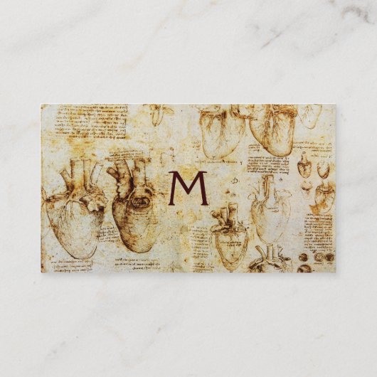 ハート及びその血管，心臓専門医モノグラム 名刺 (裏面)