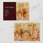 ハート及びその血管,心臓専門医モノグラム 名刺 (正面/裏面)