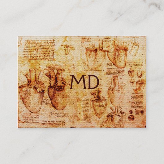 ハート及びその血管,心臓専門医モノグラム 名刺 (裏面)