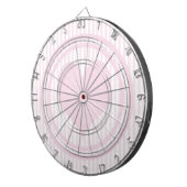 ハート及びピンクおよび白のストライブ柄 ダーツボード (正面右)