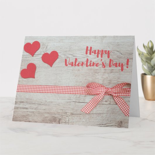 ハート及びリボンカード カード (小さな植物)