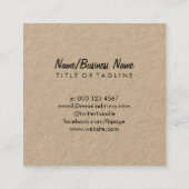 ハート及び愛となされるクラフト紙 スクエア名刺 (裏面)