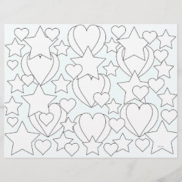 ハート及び星着色シートランチョンマット