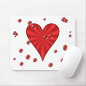 ハート及び泡(白い) マウスパッド (マウス)