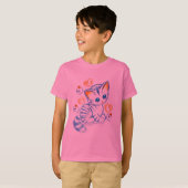 ハート及び渦巻の子ネコ Tシャツ (正面フル)