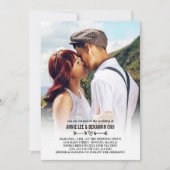 ハート及び矢のカスタムな写真の結婚式 招待状 (正面)