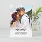 ハート及び矢のカスタムな写真の結婚式 招待状 (スタンド正面)