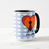 ハート及び精神のアマチュア無線のマグ マグカップ (正面右)