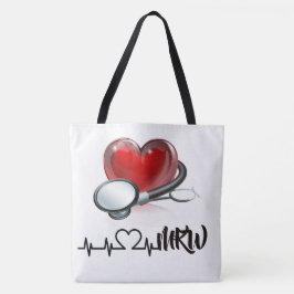 ハート及び聴診器大トート トートバッグ
