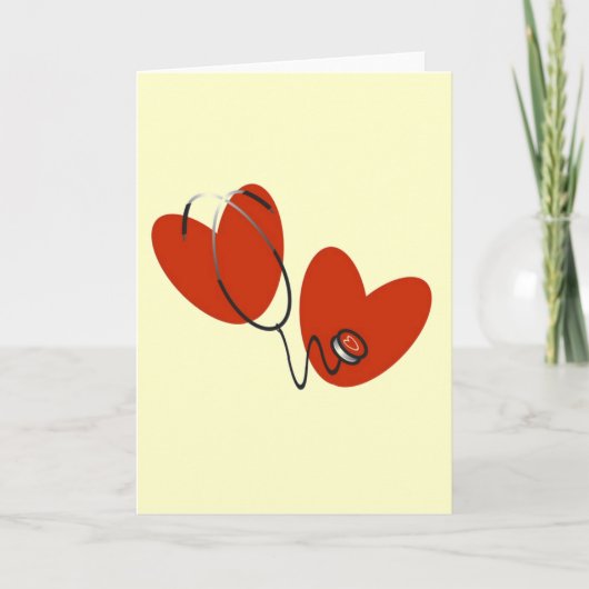 ハート及び聴診器Tシャツ及びギフト カード (正面)