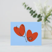 ハート及び聴診器Tシャツ及びギフト ポストカード (スタンド正面)