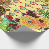 ハート及び花束紙 ラッピングペーパー (角)