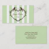 ハート及び鳥の名刺 名刺 (正面/裏面)