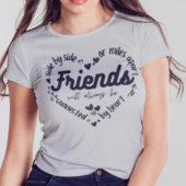 ハート友好タイポグラフィ Tシャツ