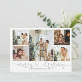 ハート台本シルバーグレーメリークリスマス5枚写真 シーズンカード (スタンド正面)