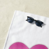 ハート名パーソナライズされた付 ビーチタオル (インサイチュ)