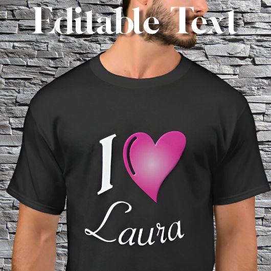 ハート名ピンクパーソナライズされた Tシャツ