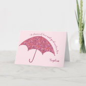 ハート名前の追加ブライダルウェディングシャワー挨拶 招待状 (正面)