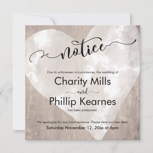 ハート告知延期付結婚きカード (正面)