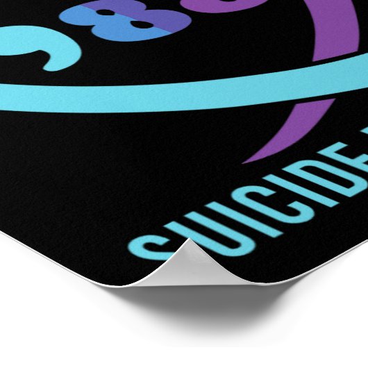 ハート問題988自殺防止認識度 ポスター (角)