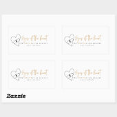 ハート四角形シールの目 長方形シール (シート)