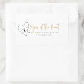 ハート四角形シールの目 長方形シール (バッグ)