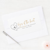 ハート四角形シールの目 長方形シール (封筒)