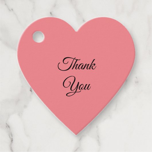 ハート図形ありがとうありがとうギフトラベルピンク フェイバータグ (正面)